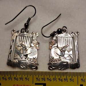 Sterling Navajo weaver earrings